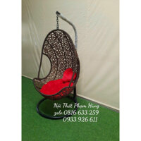 Xích đu chữ C, Xích đu 3 dây, xích đu ban công sân thượng thanh lý, xích đu khung sắt sơn tĩnh điện đan dây nhựa cao cấp