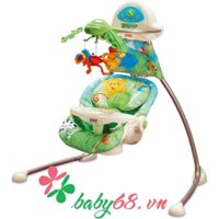 Xích đu Fisher Price Rainforest Open-Top Cradle Swing