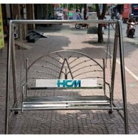 Xích đu inox sân vườn 1m2 kiểu đan lưới - Nội Thất Phan Gia