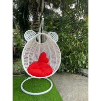 Xích đu sân vườn tai thỏ màu trắng tinh khôi siêu đẹp - Nội Thất Tân Hòa Phát