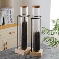 Xicha Thủy Tinh Ống Nghiệm Dược Liệu Trưng Bày Trà Bảo Quản Bình Kín Cửa Hàng Trà Sữa Quầy Bar Trưng Bày Giá Trưng Bày H