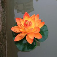 XIE  18cm Artificial Lotus Floating Water Lily Flowers Plants Home Decors Pond