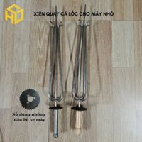 Xiên nướng cá lóc, cá quả lò quay nướng tự động mini, dùng nhông đầu bò xe máy cán gỗ & cán inox
