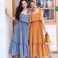 XIÊU MẪU THỜI TRANG Đầm maxi bèo 2 dây siêu xinh : RẺ VÔ ĐỊCH