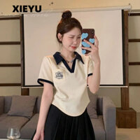 XIEYU áo polo nữ áo có cổ Cổ điển Cute Xu hướng Minimalist A29J0V1 22Z240527