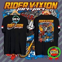 Xilai Nam Yamaha Rider Vixion Áo thun lò xo đen / Baju Microfiber Jersi / Jersey Thăng hoa / Áo thun Jersey