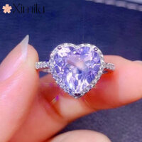 Ximilu Tình Yêu Thạch Anh Tím Nhẫn Nữ Trang Sức Thời Trang Hàn Quốc Phụ Kiện Dễ Thương Vintage Nhẫn Nam