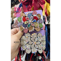 [xịn] cặp tóc - kẹp tóc đính đá màu cao cấp hình hoa cánh tròn (sườn lớn, tóc nhiều), Hàn Quốc