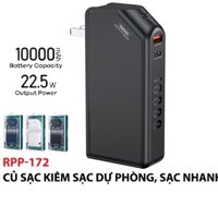 🌟XỊN🌟 Cục sạc kiêm pin sạc dự phòng Cốc sạc đa năng tích hợp Pin Dự Phòng Remax RPP 172 10000mAh QC3.0 PD 22.5w WP-46