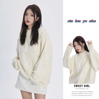 Xin lan ya she Áo sweater Dáng Rộng Kẻ Sọc Caro Phong Cách Hàn Quốc Mới Cho Nữ