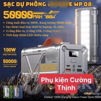 🌟XỊN🌟 Pin Dự Phòng 50000mAh 100W VNWEKOME WP-08 WP08 Chính Hãng Sạc Cực Nhanh 100W, Dung Lượng Pin Chuẩn, Màn Hình