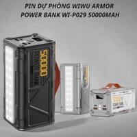 🌟XỊN🌟 Pin Dự Phòng 50000mAh 100W WIWU Armor Chính Hãng Sạc Cực Nhanh 100W, Dung Lượng Pin Chuẩn, Màn Hình