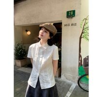 Xinbangbang *** Áo sơ mi ngắn tay màu trắng Áo sơ mi nữ mùa hè phong cách Đại Học Thiết kế áo sơ mi mỏng vừa vặn ren nhớ Xijia lưới Guan JY17