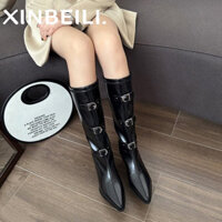 XINBEILI  GIÀY SỤC ĐẾ BỆT Mary Jane giày bệt nữ giày búp bê CÓ QUAI da mềm Thể thao và thời trang Lịch lãm Đáng yêu Nhẹ FBL24B15MO 48Z241126
