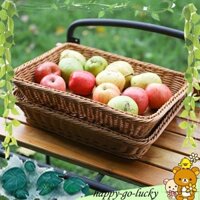 [Xinggao] Khay đựng đồ làm việc bằng mây thủ công Rau quả Giỏ bánh mì Nhà hàng Phục vụ Giỏ trưng bày để bàn