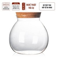 XINH - RẺ - ĐA NĂNG  HŨ THỦY TINH NẮP GỖ XINH - RẺ - ĐA NĂNG - DUNG TÍCH 500ML