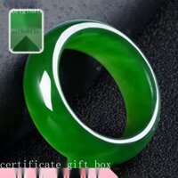 Xinjiang hetian jasper Nhẫn Ngọc Bích Phong Cách xinkeng jasper Xoay Màu Xanh Lá Ngọc Cho Nam Và Nữ