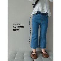 Xinxin ~ Quần Jean Ống Loe mini Thoải Mái Thời Trang Mùa Thu 2023 Phong Cách Phương Tây Dễ Phối Đồ Dành Cho Bé Gái