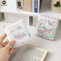 Xinyimei Ví ngắn nữ màu hồng dễ thương Công suất lớn Ví đựng tiền xu có dây kéo Nhật Bản