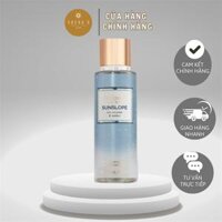 Xịt Body Mist Victoria’s Secret Sunslope Icy Coconut & Amber Màu Xanh Dương Hương Thơm Dừa Băng, Hổ Phách Rực Rở, Xạ Hương Ấm Áp 250ml