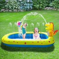 Xịt bơm hơi Ao ngoài trời Cá heo phun trò chơi Thảm trẻ em chơi với đồ chơi nước Bể bơi khủng long bơm hơi Bể cá mập /