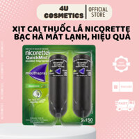 Xịt cai thuốc lá Nicorette hiệu quả nhanh chóng xuất xứ Úc vị bạc hà mát lạnh