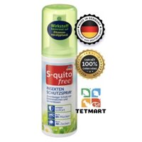 Xịt Chống Muỗi Và Côn Trùng Squito free, mùi chanh 100ml, chuẩn Đức cho trẻ em trên 1 tuổi