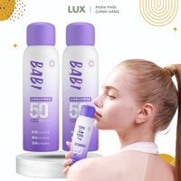 Xịt chống nắng Babi SPF50 PA+++ kiềm dầu 100ml, xịt chống nắng nâng tone dành cho mặt và body