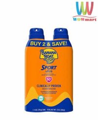 Xịt chống nắng Banana Boat Sport Ultra Sunscreen Spray SPF50 170g x2 chai