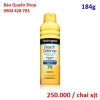 Xịt chống nắng đi biển Neutrogena Beach Defense SPF 70 184g