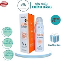 Xịt Chống Nắng Magic Flowers Sun Screen V7 Hàn Quốc Nâng Tone, Chống Nước, Không Bết Dính SPF50 PA+++