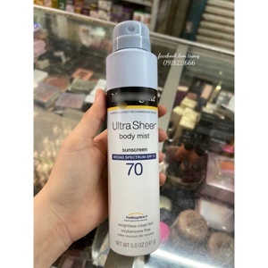 Xịt chống nắng Neutrogena Ultra Sheer Body Mist Sunscreen Boad Spectrum SPF 100+ 141g