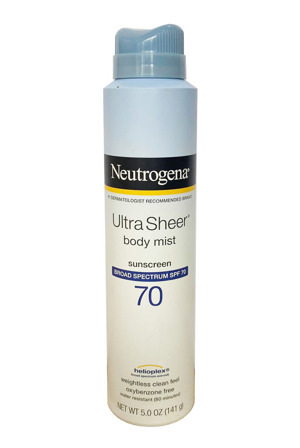 Xịt chống nắng Neutrogena Ultra Sheer Body Mist Sunscreen Boad Spectrum SPF 70 141g