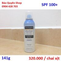 Xịt chống nắng Neutrogena Ultra Sheer Body Mist SPF 100+