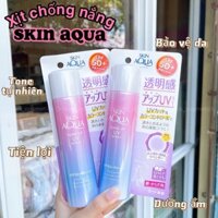 Xịt chống nắng Skin Aqua dùng được cho mặt và body nâng tông trắng hồng Nhật Bản-18g