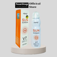 Xịt chống nắng trắng da Sun Screen V7 nâng tone chống nước không bết dính kem chống nắng mặt body