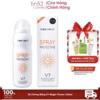 Xịt Chống Nắng, Xịt Nâng Tone Che Khuyết Điểm Sunscreen V7 Magic Flower 238ml