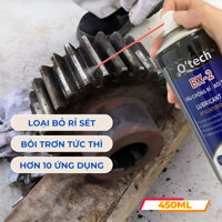 Xịt chống rỉ sét, dầu bôi trơn đa năng O'TECH BX-2 Lubrcant oil (450ml) - Chống trôi và không bị khô