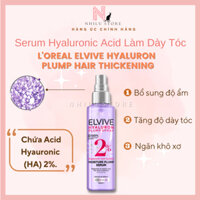 Xịt dưỡng Serum Làm Dày Tóc Bóng Mượt Hyaluron L'Oreal Elvive Plump Hair Thickening Serum 150ml