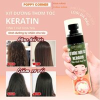 Xịt dưỡng tóc Keratin POPPY CORNER giúp  tóc phục hồi hư tổn giảm bết giúp tóc chắc khỏe, mùi thơm dịu nhẹ