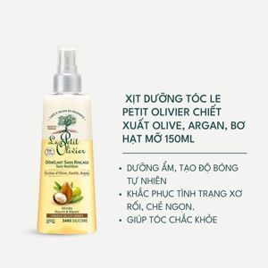 Xịt dưỡng tóc khô và hư tổn Olive Karité Argan Le Petit Olivier 150ml
