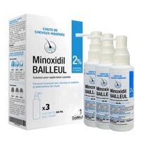 Xịt hỗ trợ mọc tóc cho nam và nữ Minoxidil Bailleul 2% 60ml, Pháp