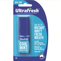 XỊT HỌNG BẠC HÀ HƠI THỞ THƠM MÁT Ultrafresh Breath Freshener Cool Mint Spray, Sugar Free, 12ml