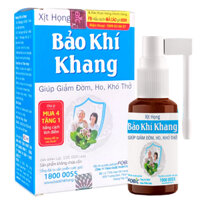 Xịt họng Bảo Khí Khang, Hỗ trợ giảm nguy cơ viêm đường hô hấp do virus, vi khuẩn (chai 30ml)
