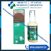 Xịt họng Betadine Throat Spray 50ml – Dùng cho viêm họng, viêm amidan, viêm miệng, viêm nướu, loét miệng, cảm cúm