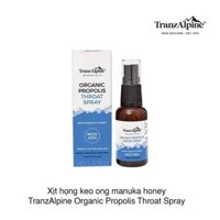 Xịt Họng Keo Ong Organic Propolis Throat Spray With Manuka Honey MG550+