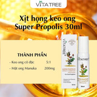 Xịt họng keo ong Vitatree Super propolis spray complex Chai 30ml