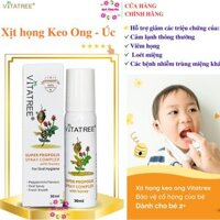Xịt keo Ong Úc Vitatree Super Propolis Spray Complex tăng đê khang , khang khuân, Virut, nâm, giam viêm hong, ho, nhiêt miêng - QuaTangMe Extaste - 15 30ml