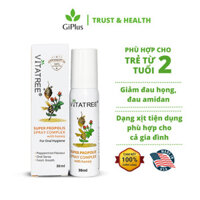 Xịt Keo Ong Vitatree Super Propolis Spray Complex With Honey Giảm Đau Rát Họng (30ml/Lọ)