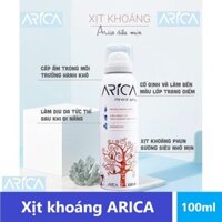 Xịt khoáng ARICA |Giúp tăng cường độ ẩm, bảo vệ da, hạn chế tác hại hóa chất mỹ phẩm (Chai 100ml)